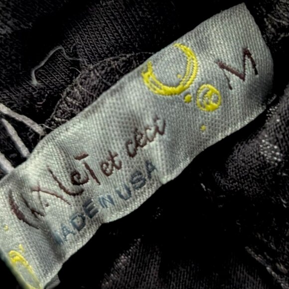 Chalet et ceci USA made botanical leaf bamboo blend 2 pc set kimono & pants S/M - Picture 14 of 14